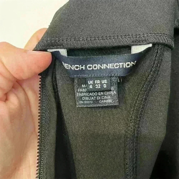 French Connection Women's Black Halter Cocktail Dress Size 4 Open Back Cutout - Picture 8 of 11